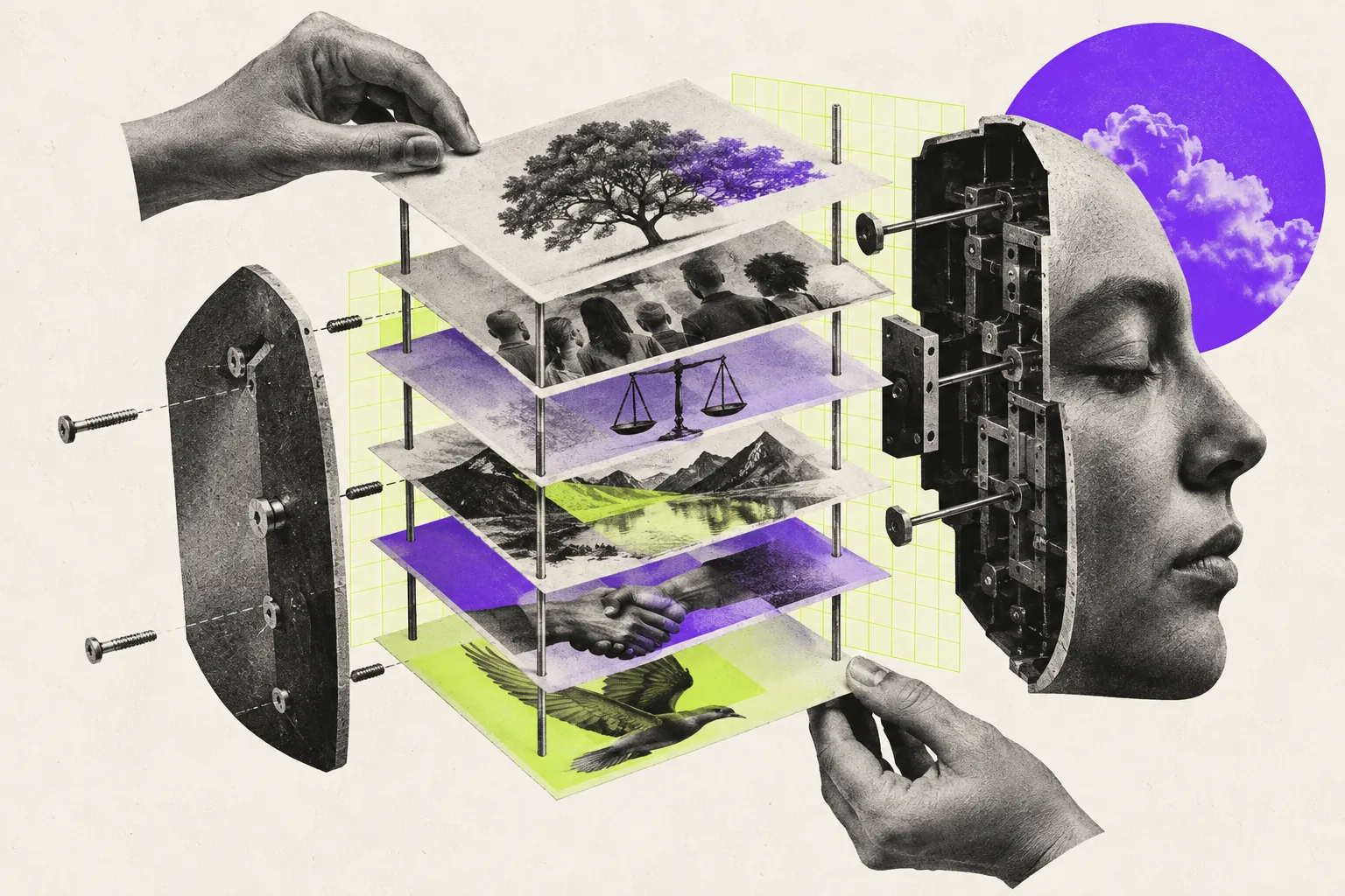 Editorial illustration for Claude’s constitution makes its intended values visible