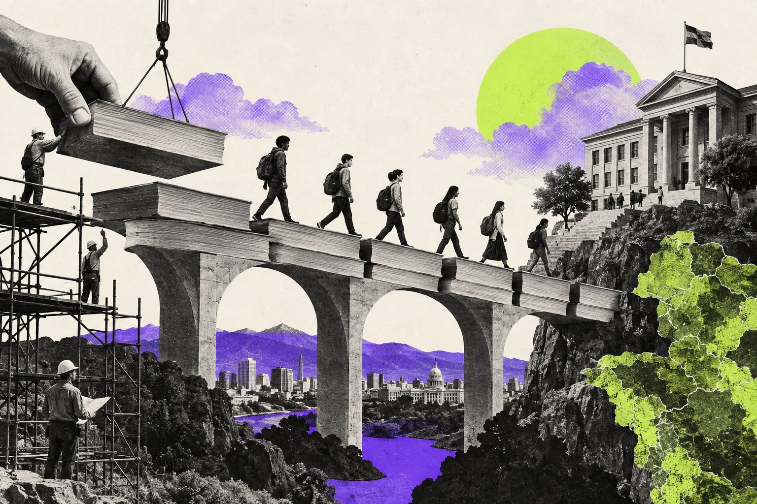 Editorial illustration for AI education becomes an infrastructure question