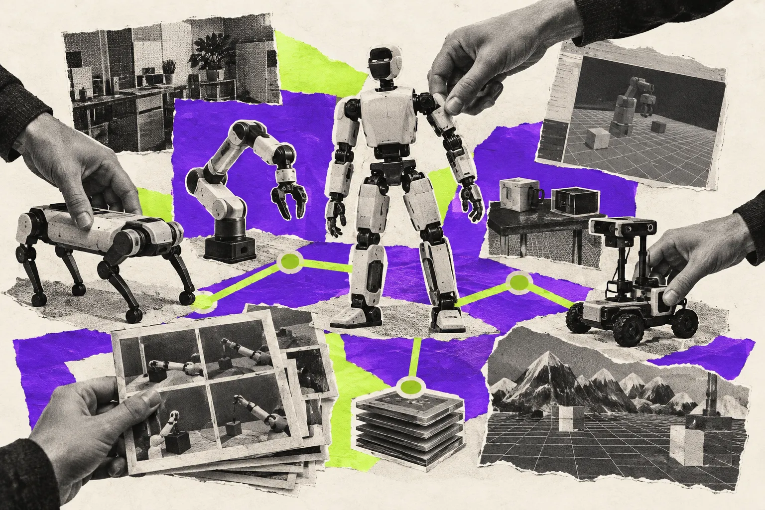 Editorial illustration for LeRobot 0.5 connects more of the robotics workflow